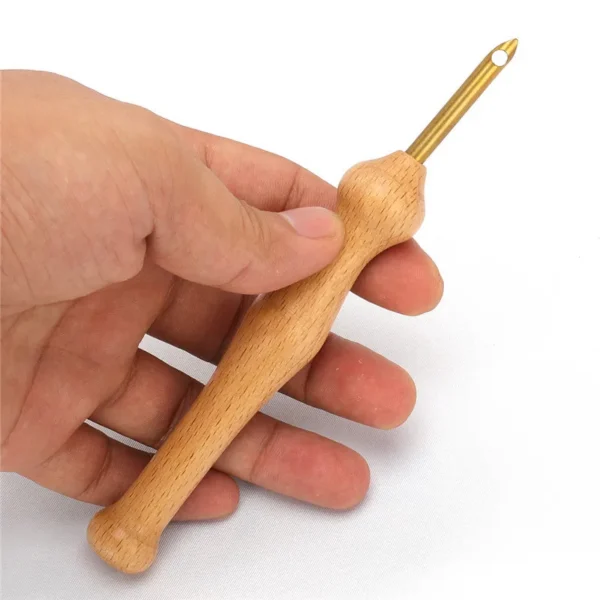 Embroidery Kits: Wooden Punch Needle Set with Hoop - Image 4