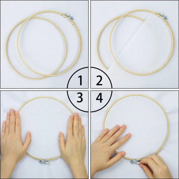 Embroidery Kits: Wooden Punch Needle Set with Hoop - Image 3