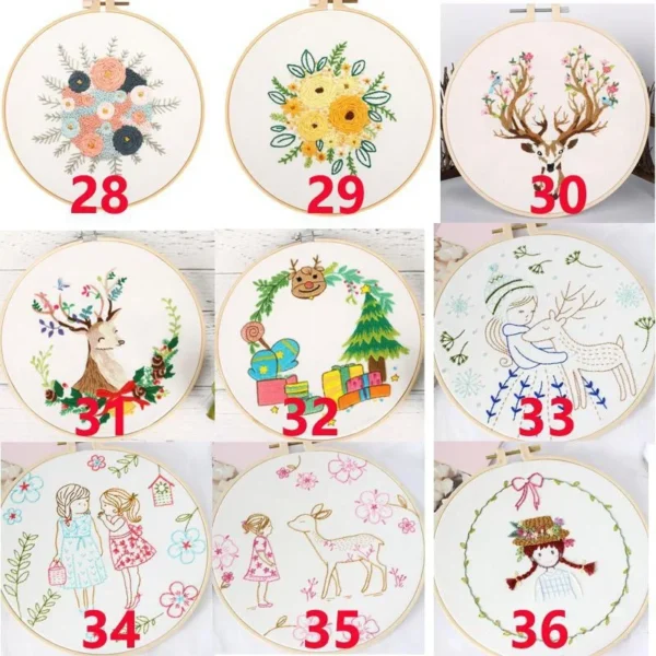 Embroidery Kits: Starter Set with Stamped Pattern & Hoop - Image 5