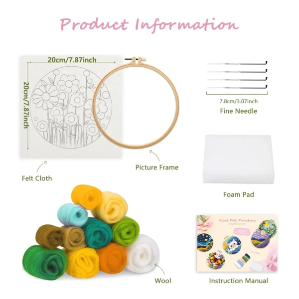 Embroidery Kits: Wool Felting Castle Scenic Painting DIY Kit - Image 4