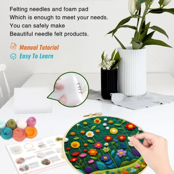 Embroidery Kits: Sunflowers Needle Felting Craft Set - Image 3