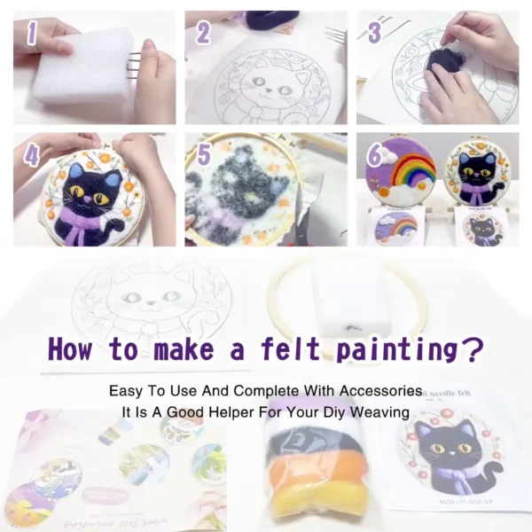 Embroidery Kits: Sunflowers Needle Felting Craft Set - Image 5