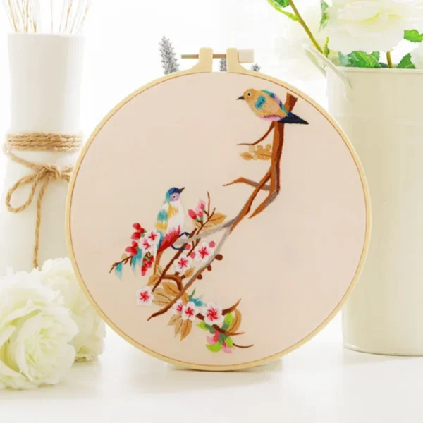 Embroidery Kits with Bird Blossom Flower Pattern - Image 5