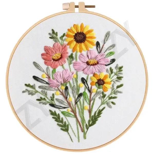 Embroidery Kits Diy Cross Stitch Hoop Frame Patterns Supplies - Image 4