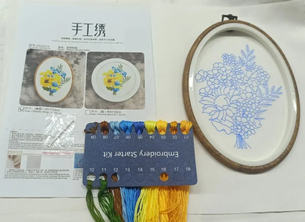Embroidery Kits for Beginners, Flower Cross Stitch - Image 4