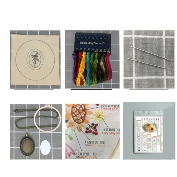 Embroidery Kits: DIY Pendant Cross Stitch Necklace Kit - Image 4