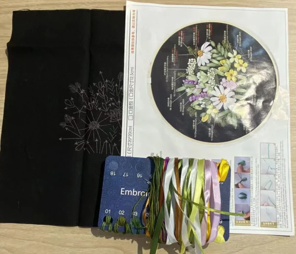 Embroidery Kits for Beginners – Ribbon Stitch Practice - Image 6