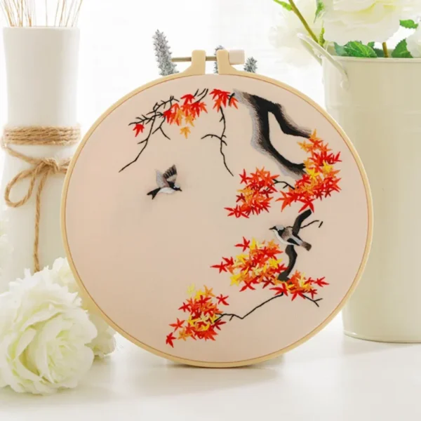 Embroidery Kits with Bird Blossom Flower Pattern - Image 6