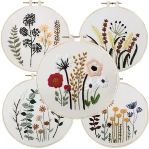 Embroidery Kits: Stamped Cross Stitch Flower Patterns