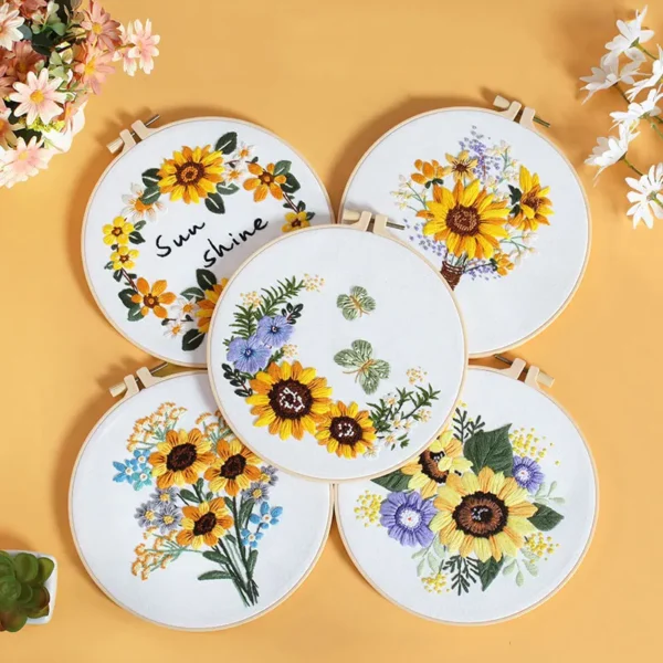 Embroidery Kits - European Sunflower DIY Cross Stitch - Image 6