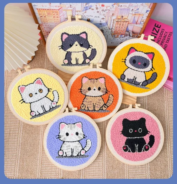 Embroidery Kits: DIY Funny Cat Craft Gift