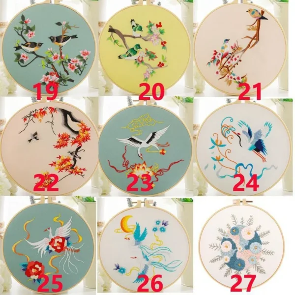 Embroidery Kits: Starter Set with Stamped Pattern & Hoop - Image 4