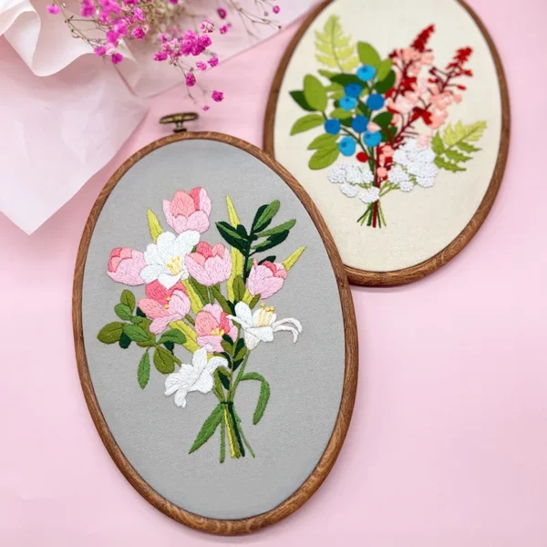 Embroidery Kits for Beginners, Flower Cross Stitch - Image 5