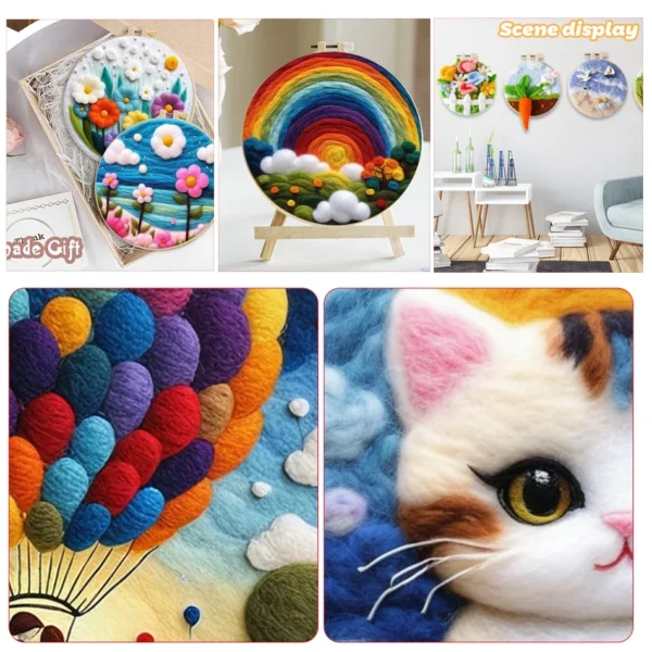 Embroidery Kits: DIY Wool Felting Painting with Frame - Image 5