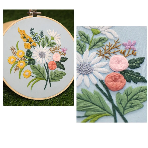 Embroidery Kits - Flowers & Plants DIY Needlework Set - Image 3