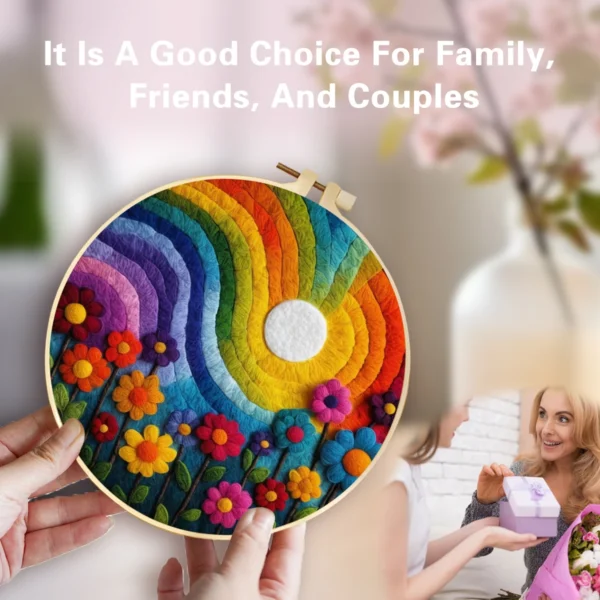 Embroidery Kits: DIY Wool Felting Flower Landscape - Image 3