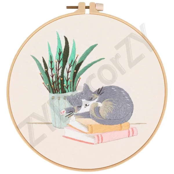 Embroidery Kits: DIY Cross Stitch Set with Hoop - Image 3