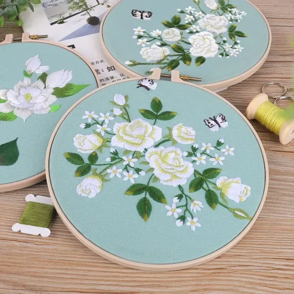 Embroidery Kits, DIY Rose Cross Stitch Sewing Art - Image 2