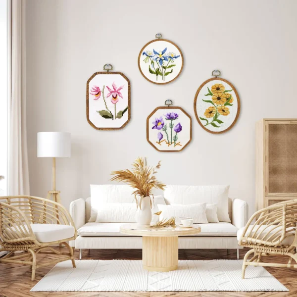 Embroidery Kits: 9Pcs Large Hoop Frames for Display - Image 2