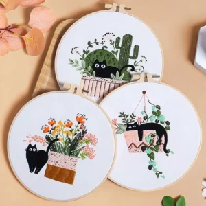 Embroidery Kits - Cat DIY Cross Stitch for Beginners