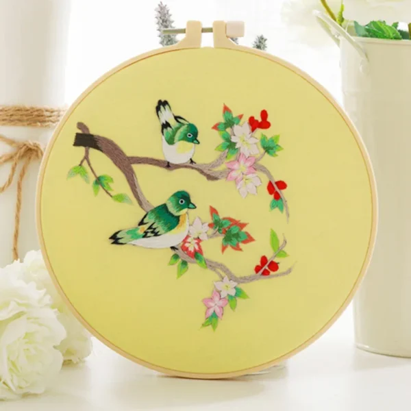 Embroidery Kits with Bird Blossom Flower Pattern - Image 4