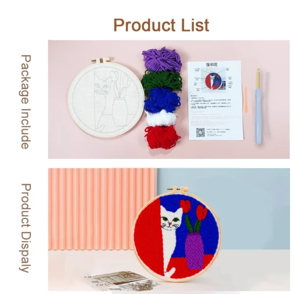 Embroidery Kits for Beginners with Yarn & Wool for DIY - Image 2