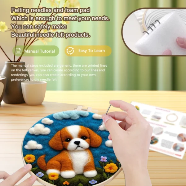 Embroidery Kits - SDOYUNO Wool Felt Animals Set - Image 2