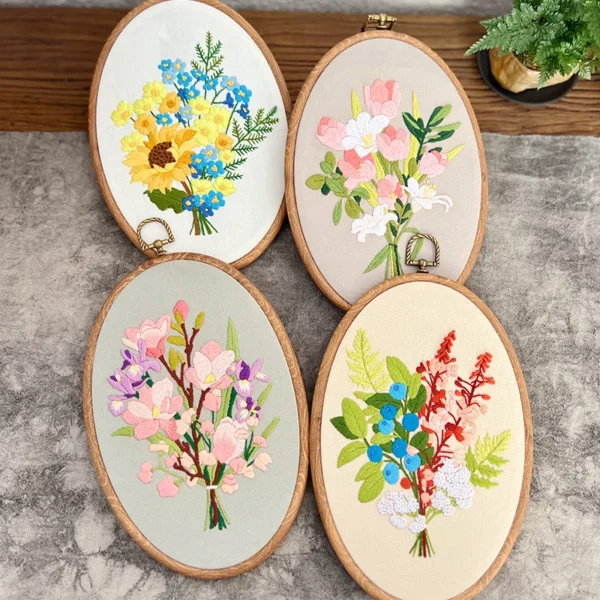 Embroidery Kits for Beginners, Flower Cross Stitch - Image 2