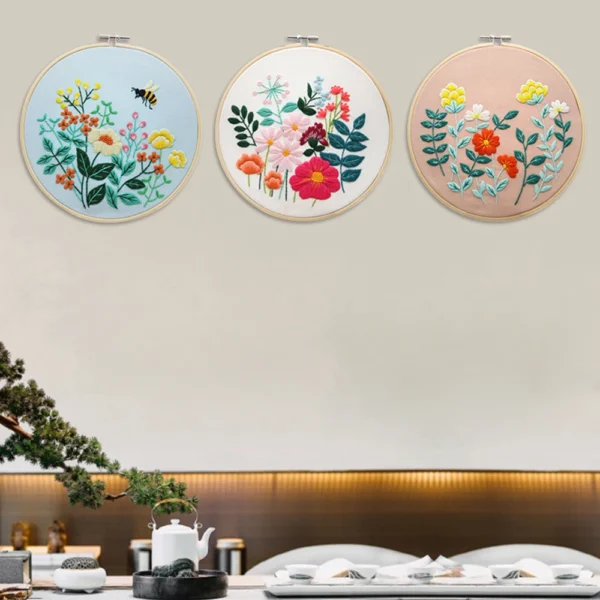 Embroidery Kits - Flowers & Plants DIY Needlework Set - Image 5