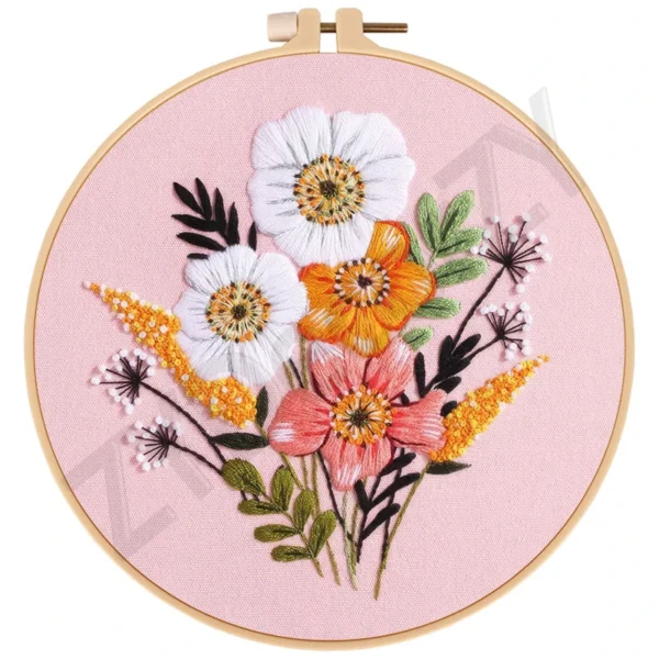 Embroidery Kits, Cross Stitch Set with Hoop - Image 6