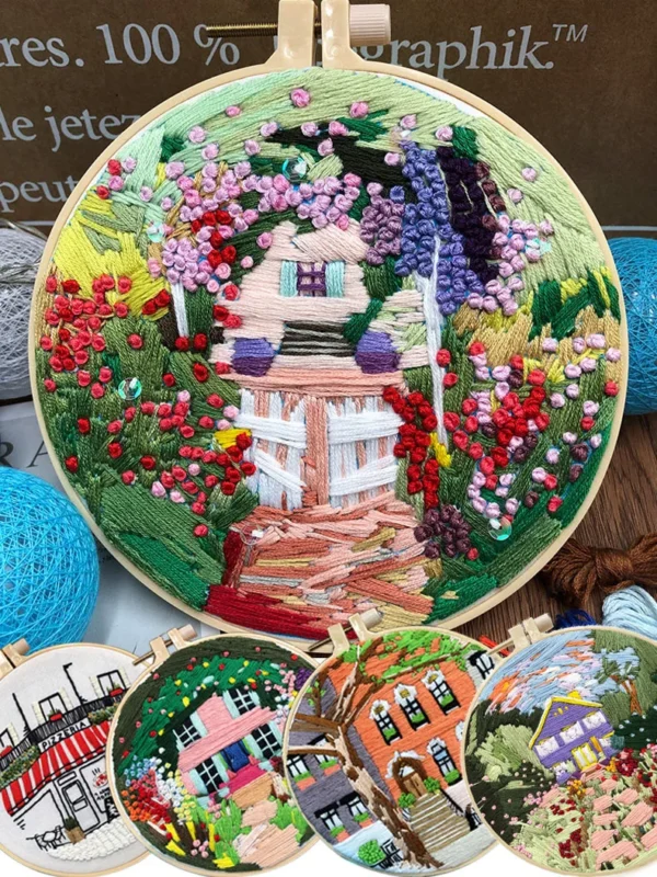 Embroidery Kits: French Scenery Cross Stitch Set