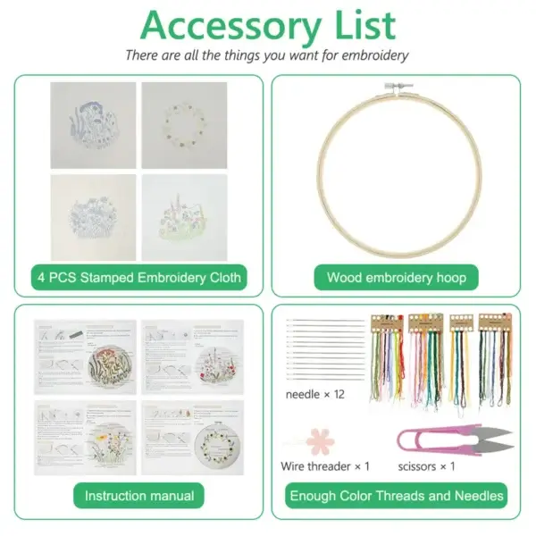 Embroidery Kits Beginner DIY Cross Stitch Patterns Crafts - Image 4