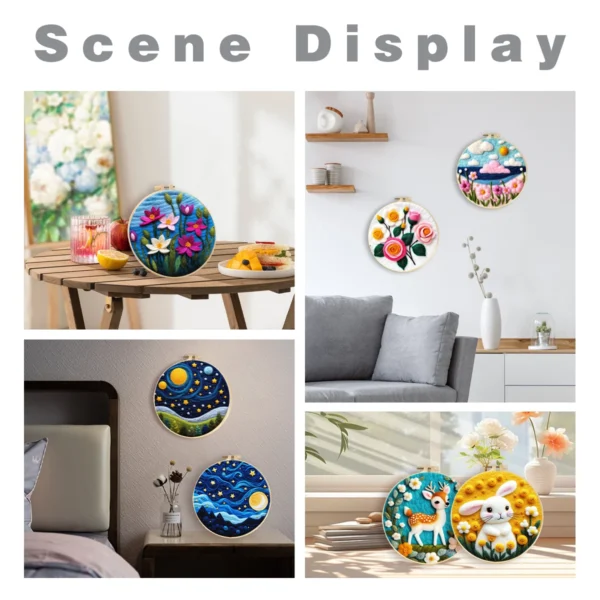 Embroidery Kits: DIY Wool Felting Painting with Frame - Image 6