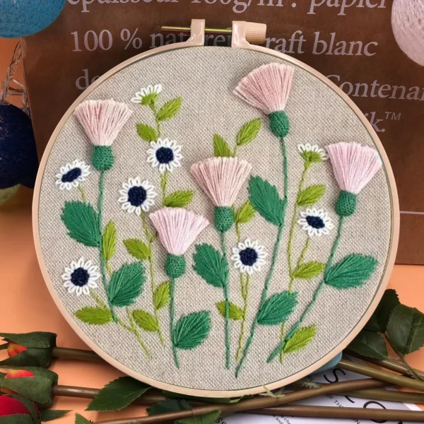 Embroidery Kits for Beginners, Floral 3D Cross Stitch - Image 3