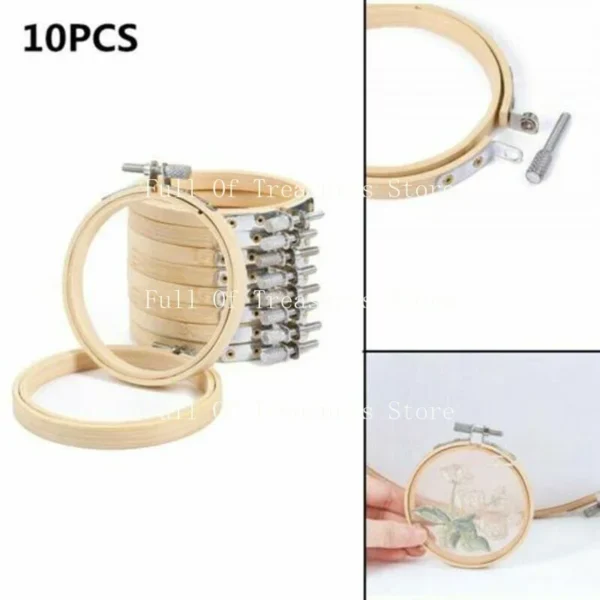 Embroidery Kits: 10pcs Bamboo Hoops for DIY Craft - Image 6