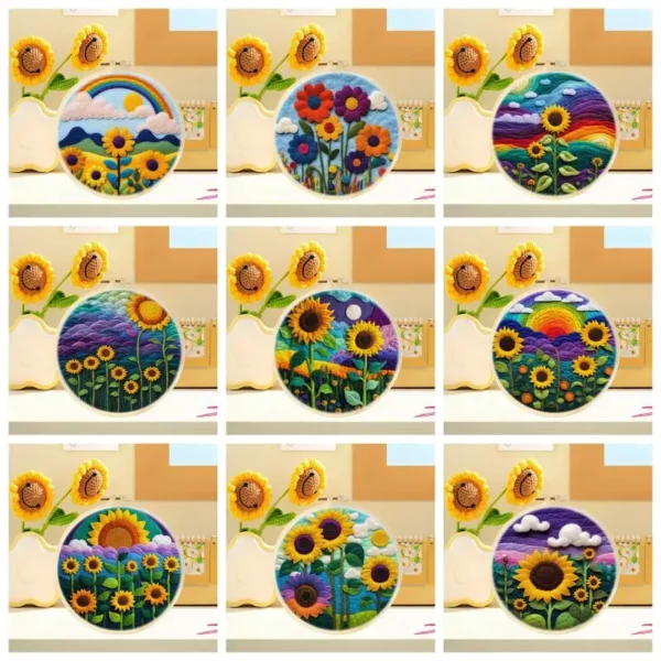 Embroidery Kits: Sunflowers Needle Felting Craft Set
