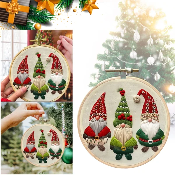 Embroidery Kits Christmas Tree Santa Claus Craft Starter Kit - Image 2