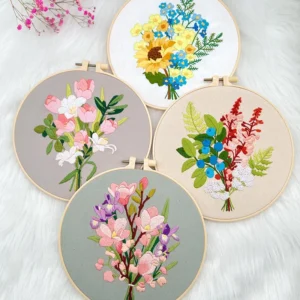 Embroidery Kits for Beginners, Flower Cross Stitch