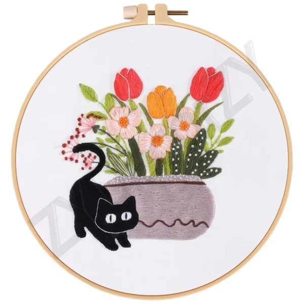 Embroidery Kits, Cross Stitch Set with Hoop - Image 5