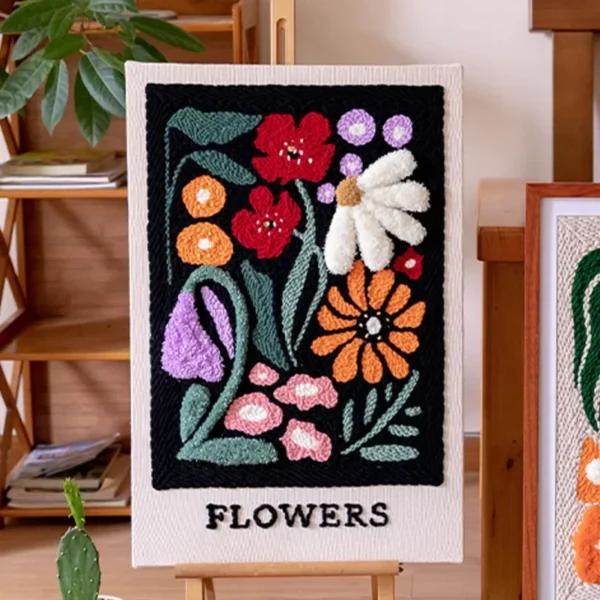 Embroidery Kits: Flower Punch Needle Tufting Set - Image 6