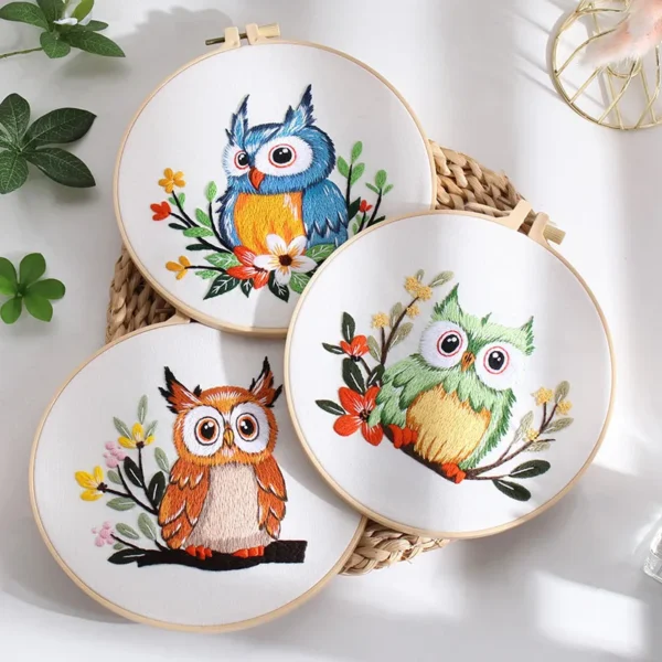 Embroidery Kits for Beginners - Cartoon Owl Cross Stitch - Image 2