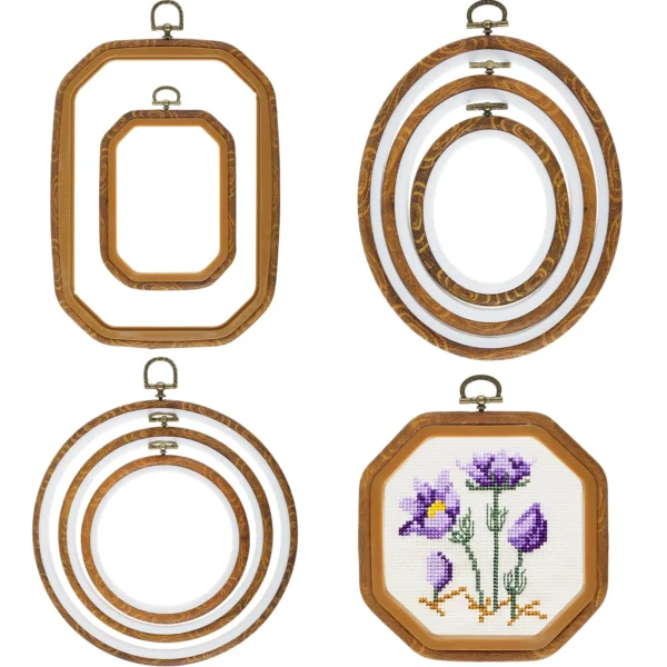 Embroidery Kits: 9Pcs Large Hoop Frames for Display