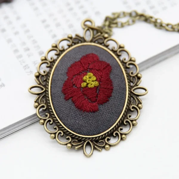 Embroidery Kits: DIY Pendant Cross Stitch Necklace Kit - Image 5