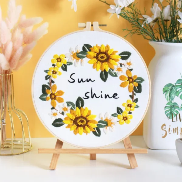 Embroidery Kits - European Sunflower DIY Cross Stitch - Image 5