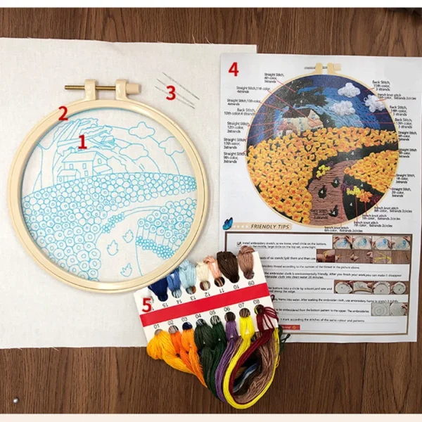 Embroidery Kits: European Cross Stitch with Hoops - Image 3