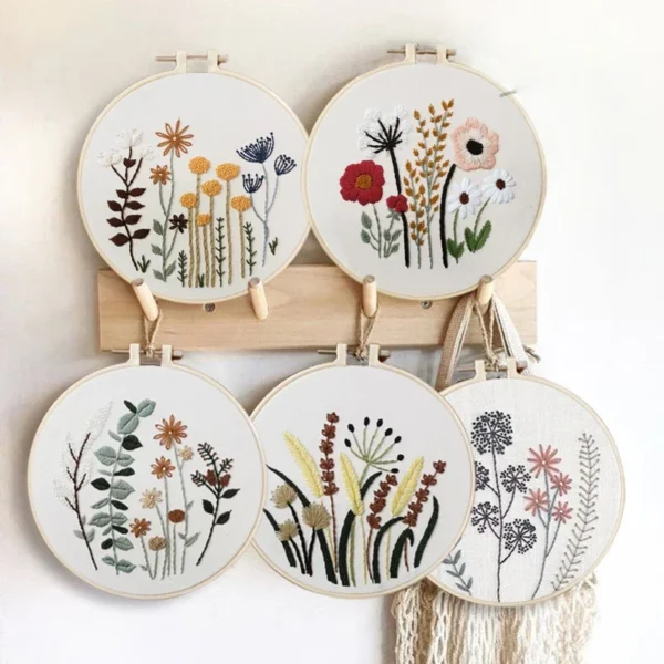Embroidery Kits: Stamped Cross Stitch Flower Patterns - Image 2