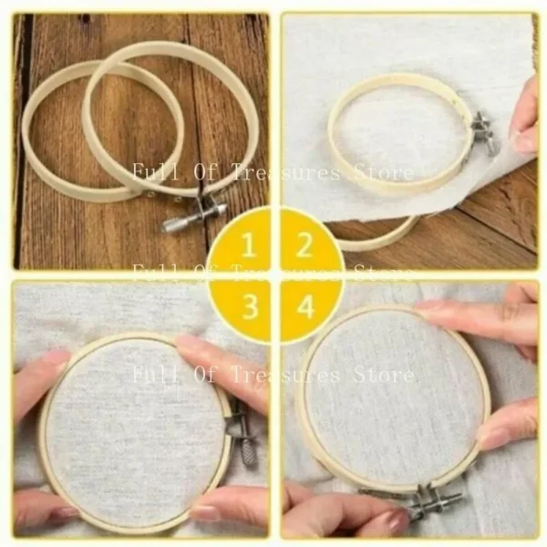 Embroidery Kits: 10pcs Bamboo Hoops for DIY Craft - Image 3