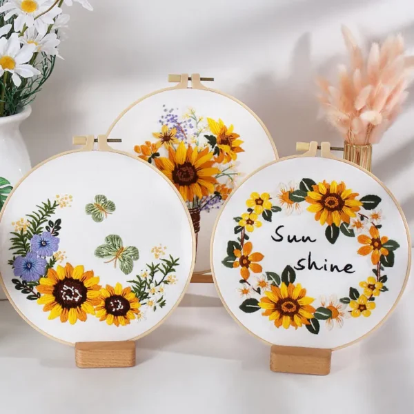 Embroidery Kits - European Sunflower DIY Cross Stitch - Image 4