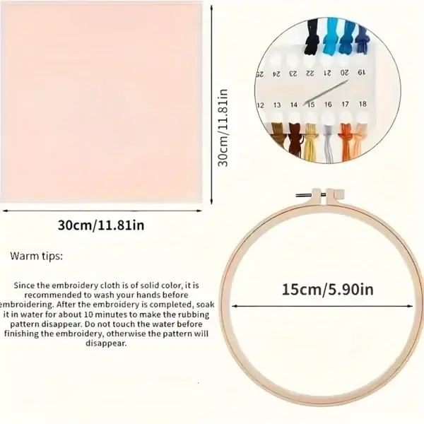 Embroidery Kits Mountain Moon Landscape Fabric Gift Included - Image 4