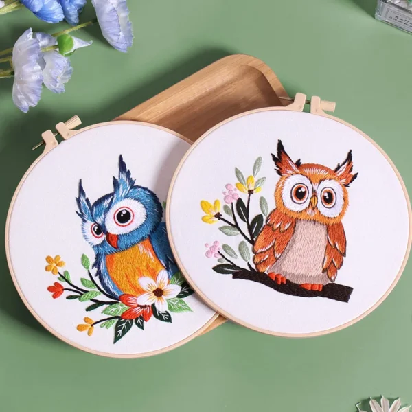 Embroidery Kits for Beginners - Cartoon Owl Cross Stitch - Image 3